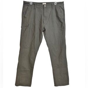 Vintage by Weatherproof Pants Brown Relaxed Fit Canvas Zip Pocket Men's 40x34